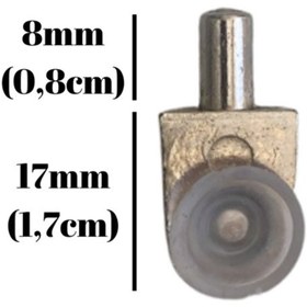 Resim DSYapıAksesuar Metal Vakumlu 5mm Geçme Raf Pimi Vantuzlu Dolap Raf Altı Pimi(5MM)(VANTUZLU)(METAL)(12 ADET) 