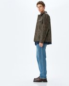 Resim Pamuklu Vintage Straight Jean Pantolon 