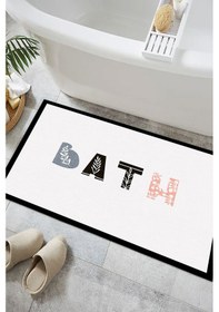 Resim Dijital Kaymaz Yıkanabilir Nordic İskandinav Modern Bathroom Bath Banyo Paspası Banyo Halısı Seti Krem 60 Çok Renkli 