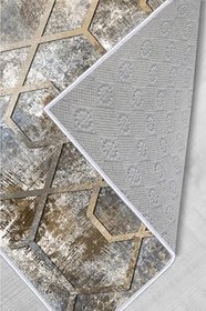 Resim Rovigo Dijital Baskı Yıkanabilir Kaymaz Taban Salon Halısı RVG1118, Bej, 180 x 250 
