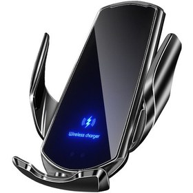 Resim Butu Q3 Havalandırma Klipsi Otomatik Algılama Cep Telefonu Braketi Araba 15w / Android / Type-c Manyetik Kafa İle Kablosuz Şarj Cihazı Siyah 