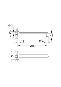 Resim Grohe Rainshower Tepe Duşu Dirseği 286 Mm - 27709000 Diğer 