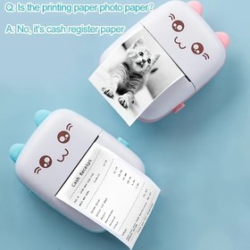 Resim Sevimli Karikatür Tasarımı Mini Taşınabilir Yazıcı - Kablosuz Termal Baskı, Mürekkepsiz, USB Şarjlı Pil, 1200mAh Lityum Pil, Android ve iOS Cihazlarıyla Uyumlu - Ofis, Çalışma, Etiketleme, Fotoğraflar ve Notlar İçin İdeal - Mükemmel Tatil Hediyesi, Ofis Kırtasiye | Oyuncu Tasarım | Kompakt Yazıcı 