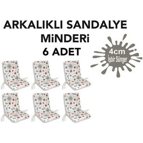 Resim Viphomeconceptltd Sandalye Minderi Arkalıklı Büyük Fermuarlı 6 Adet Marin Desen 