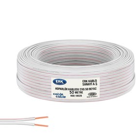 Resim 50 METRE HOPARLÖR ELEKTRİK VE SES KABLOSU 2X0.50 BEYAZ 