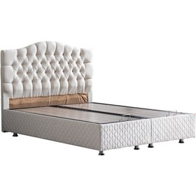 Resim Setaymobilya Baza, Zümrüt Krem Çift Kişilik Baza + Başlık Seti, Setay Mobilya 