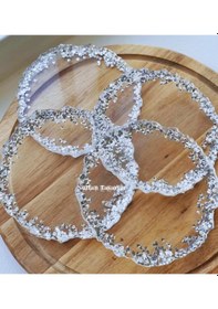 Resim 4 Lü Epoksi Bardak Altlığı - 7 Şeffaf 