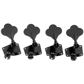 Hombey 4 Adet Siyah Zink Alaşımlı Elektro Bas Gitar Köprüleri - Tel Tutan, Ayarlı, Split Tip Desenli