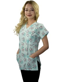 Resim Sevimli Tavşan Desenli Likralı Doktor, Hemşire, Hastane, Cerrahi 