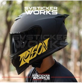 Resim Tyson Yazılı Kask Sticker Tüm Kasklar Uyumlu Tek Yön 1 Adet Altın 