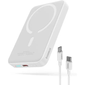 Resim Baseus MgSafe Mini Overseas Edition Beyaz 10000 mAh Hızlı Şarj Kablosuz Powerbank - Teşhir 