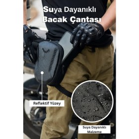 Resim Av A Dos Unisex Kabuk Korumalı Suya Dayanıklı Motorcu Bacak Çapraz Omuz Bel Çantası 