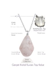Resim Erilsa Sertifikalı Gerçek Piramit Model Kristal Kuvars Taşı Kolye Çok Renkli 