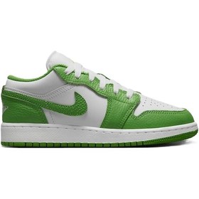 Resim Nike Air Jordan 1 Low Se Bg Leather Sneaker Hakiki Deri Beyaz Unisex Spor Ayakkabı 