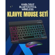 Resim Şık ve Sessiz Tasarımlı Işıklı Klavye Mouse Seti – Şarjlı, Wireless 