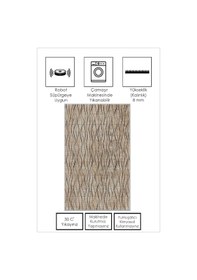 Resim West Home Dijital Baskı Yıkanabilir Kaymaz Taban Bej Salon Halısı Mutfak Halısı Yolluk Wh 530 Beige 