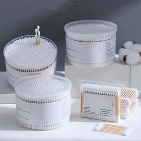 Resim 100 Adet/500 Adet Çift Başlı Pamuk Çubuklar, Tek Kullanımlık, İnce Uçlu, Alkolsüz, Kulak Temizliği, Makyaj Temizliği ve Kişisel Bakım İçin 