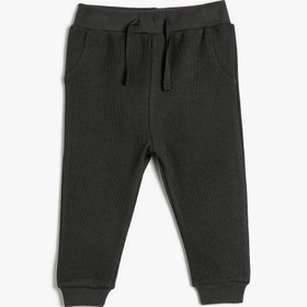 Resim Erkek Bebek Basic Jogger Eşofman Altı Beli Bağlamalı Kaşkorse Pamuklu 