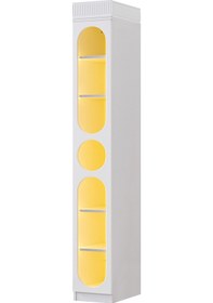 Resim Gardırop, Dolunay 4 Kapaklı Dolap Ve Ledli Kitaplık - Beyaz 