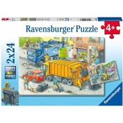 Resim Ravensburger 2x24 Parça Puzzle Çöp Kamyonu 050963 