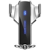 Resim Butu P9 Elektrikli Kilitleme Araç Hava Çıkışı Telefon Tutucu 15w Kablosuz Şarj Cihazı Gümüş 