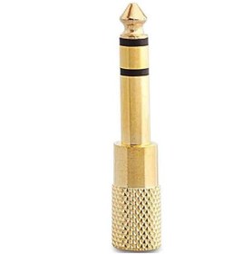 Resim Powermaster 6.3 Mm Stereo Erkek-3.5 Mm Stereo Dişi Sarı Metal Gold Jack Fiş Çevirici 