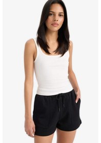 Resim DeFacto Regular Fit Basic Düz Bermuda Şort D3327AX24SMBK81 Siyah 