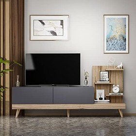 Resim TV Sehpası Desso Antrasit Ceviz 180 cm 