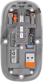Resim Coverzone Şeffaf Kablosuz Mouse USB Reciever ile Bağlan Modern Transparan Tasarım ile Tarzını Yansıt M233 (Gri) 