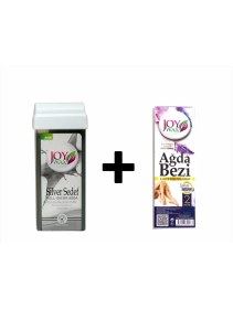 Resim Joy Wax Silver Sedef Roll-On Ağda 100 ml + 2mt Ağda Bezi ile Etkili Tüy Dökme 