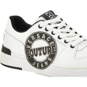 Resim Versace Erkek Logo Desenli Düşük Bilekli Deri Beyaz Sneaker 79YA3SJ1ZPB40-003 