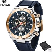 Resim Hanyang Gümüş Altın Benyar 2023 Yeni Kuvars Erkek Saatleri Çok Fonksiyonlu Spor Kronograf Saati Erkekler En Lüks Marka Kol Saati Relogio Masculino (Yurt Dışından) 