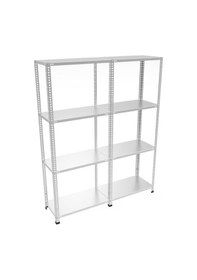 Resim Raf Burada 4 Katlı Duble Galvaniz Çelik Raf - Depo, Arşiv, Kiler, Dosya, Market Rafı-43x60 cm-250 cm-1.00 mm 