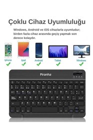 Resim Piranha 2380 Klavye Mouse Seti Siyah | Bluetooth Kablosuz Türkçe Q Klavye & Mouse | Windows • macOS 