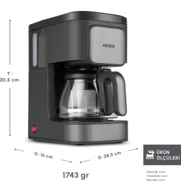 Resim Karaca Just Coffee Aroma 2 In 1 Filtre Kahve Makinesi Space Gray 