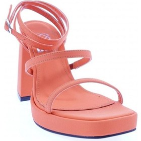 Resim Dgn 7755-23y Kadin Tek Bant Alçak Platform Yüksek Topuk Bilekten Bağli Sandalet 7755-424-R6448 Orange 
