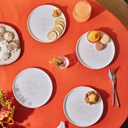 Resim Monica 4 Parça Porselen Pasta Seti 19 Cm 