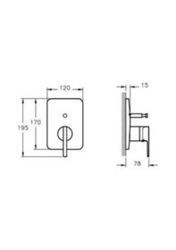 Resim VitrA Suit Ankastre Elduşlu Banyo/duş Seti,6 Parça, Krom A42286, A42490, A45652, A41949, A45708, A45679 Diğer 