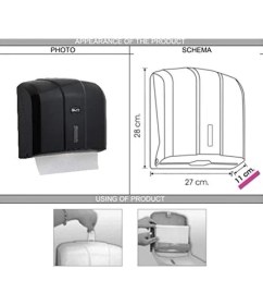 Resim Braventa Collection KH300B Z Katlı Kağıt Havlu Dispenseri 300'LÜ Siyah 