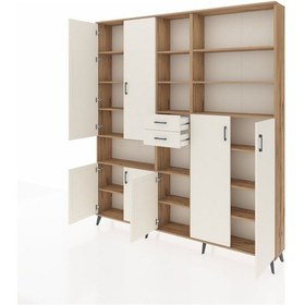 Resim Arges Dolap 17 Raflı 2 Çekmeceli 7 Kapaklı 220x30x243 Çam-aytaşı/aytaşı Aytası/aytası 