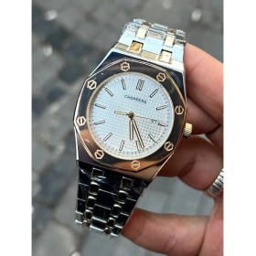 Resim Choppers Fm Altın Renk Kordon Altın Renk Kasa Beyaz Altın Renk Hologram Kadran Takvimli 42 mm Köşeli Çelik Kasa Tarzınızı Yansıtacak Erkek Kol Saati 