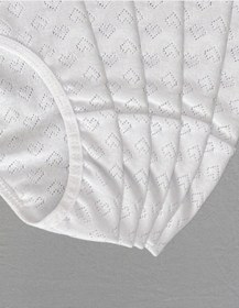 Resim Alya Underwear Kız Çocuk - Garson %100 Pamuklu Slip Külot - Kalp Desenli Jakar İşlemeli Beyaz 