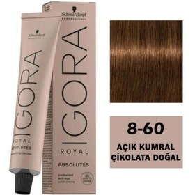 Resim Igora Royal Absolutes Olgun Saçlar İçin Beyaz Kapatıcı Yaşlanma Karşıtı Saç Boyası 60ml - 8.60 Açık Kumral Çikolata Doğal 