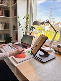 Resim Vigo Wood Kitap Okuma Standı Yükseklik Ayarlanabilir Katlanabilir 360º Dönebilen Laptop Standı 