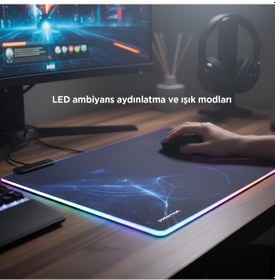 Resim Polosmart Pgm40 Işıklı Gaming Mousepad Rgb 