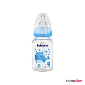 Resim Bambino Klasik Pp Biberon 150 Ml Mavi Balık B018 0-6 Ay 