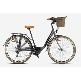 Resim Kron Tetra 3.0 Lady 26 Jant Şehir Bisikleti Mat Füme-siyah/sarı Füme - Neon Sarı - Siyah 