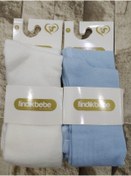 Resim fındık bebe Yenidoğan Külotlu Bebe Çorabı Krem-mavi 2'li Set 