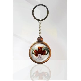 Resim Tahtakolik Koç Burç Ahşap Anahtarlık 