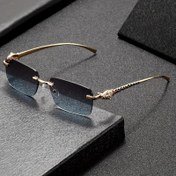 Resim 1 Çift LNCY Gözlük, Polikarbonik Dekoratif Lens, Metal Çerçeve, Küçük Kare Kesim Kenar, Anti-Sis Bezli, Şehir Moda Fotoğrafçılığı İçin 